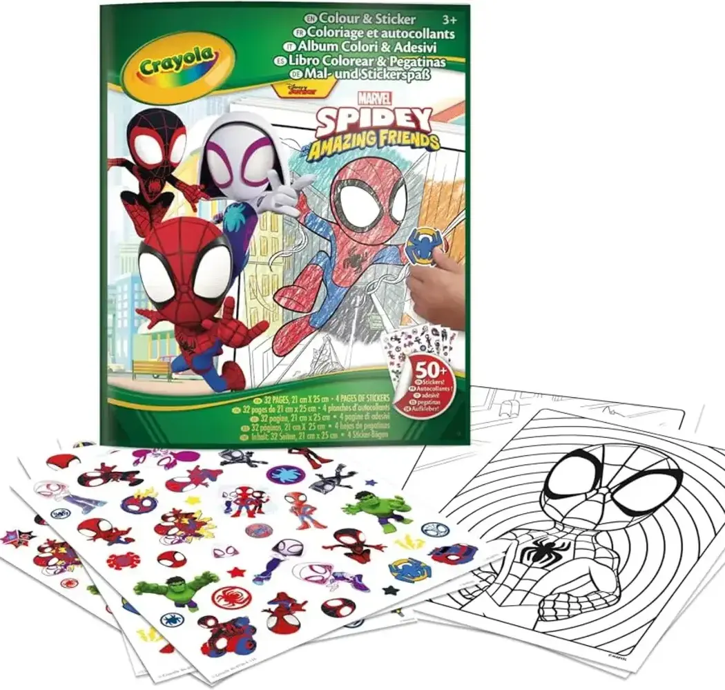 Livre de coloriage et d'autocollants Spidey Crayola