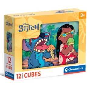 Puzzle 12 cubes à 6 images Stitch Clementoni