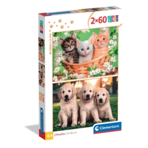 Puzzle 2x60 pcs Brothers In Fur Clementoni
