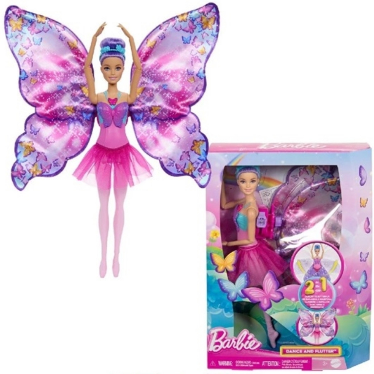 Poupée Barbie Danseuse Papillon 2-en-1