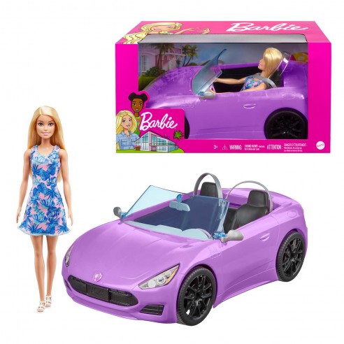 Poupée Barbie en décapotable Violette